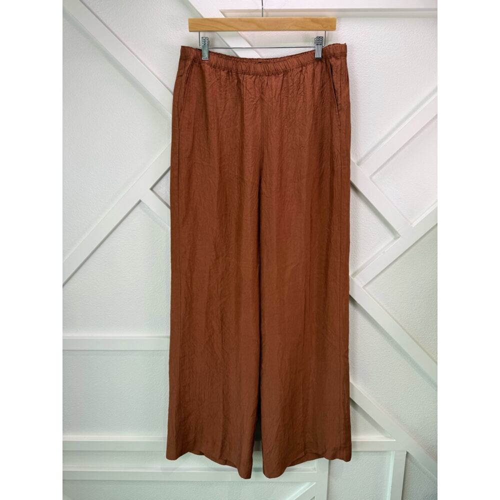 NWT J. Crew Stratus Pant In Textured Satin Toasted Paprika Brown Sz Medium Tall - Picture 2 of 13